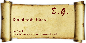 Dornbach Géza névjegykártya