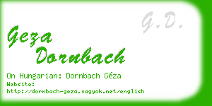 geza dornbach business card